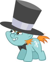 Size: 2024x2505 | Tagged: safe, artist:chromadancer, snips, pony, g4, bowtie, hat, male, simple background, snips is not amused, solo, top hat, transparent background, unamused, vector