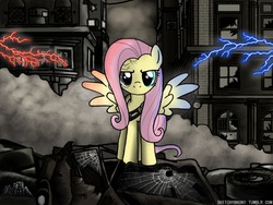 Size: 800x600 | Tagged: safe, artist:sketchybrony, fluttershy, g4, infamous, lightning