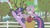 Size: 853x480 | Tagged: safe, screencap, spike, twilight sparkle, dragon, pony, unicorn, g4, my little pony: friendship is magic, season 1, the ticket master, dragons riding ponies, riding, spike riding twilight, unicorn twilight