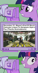 Size: 562x1078 | Tagged: safe, twilight sparkle, pony, g4, exploitable meme, gangnam style, insane troll logic, meme, tv meme, twilight snapple