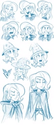Size: 829x1920 | Tagged: safe, artist:ric-m, trixie, human, g4, alicorn amulet, expressions, humanized, monochrome, sketch, sketch dump