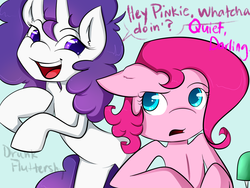 Size: 1200x900 | Tagged: safe, artist:kittentoots, pinkie pie, rarity, g4, 30 minute art challenge, body swap, darling, female, lesbian, pinkity, role reversal, ship:raripie, shipping