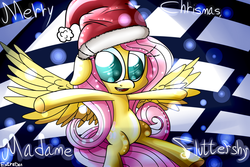 Size: 1024x683 | Tagged: safe, artist:extradan, fluttershy, g4, christmas, hat