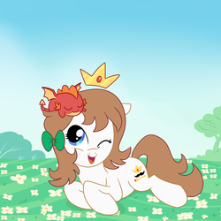 Size: 1500x1500 | Tagged: safe, artist:madmax, oc, oc only, oc:raipony, pony, bow, solo