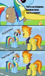 Size: 492x832 | Tagged: safe, edit, edited screencap, screencap, rainbow dash, spitfire, pony, g4, wonderbolts academy, comic, female, lesbian, screencap comic, ship:spitdash, shipping, wingboner, wonderbolt trainee uniform