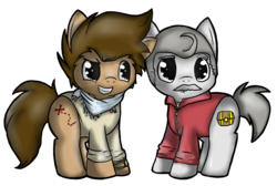 Size: 5104x3432 | Tagged: safe, artist:sweetscribblez, nathan drake, ponified, uncharted, victor sullivan