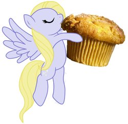 Size: 1000x970 | Tagged: safe, derpy hooves, pegasus, pony, g4, baked goods, muffin
