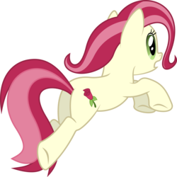 Size: 5971x5979 | Tagged: safe, artist:rainbowrage12, roseluck, earth pony, pony, g4, absurd resolution, alternate hairstyle, butt, female, plot, rosebutt, show accurate, simple background, solo, transparent background, vector