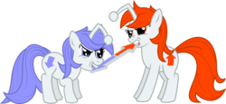 Size: 13015x5975 | Tagged: safe, artist:rainbowrage12, oc, oc only, oc:discentia, oc:karma, absurd resolution, reddit, simple background, transparent background, tug of war, vector