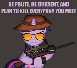 Size: 684x601 | Tagged: safe, artist:death-driver-5000, twilight sparkle, g4, crossover, sniper, sniper (tf2), team fortress 2, twilight sniper