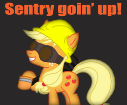 Size: 612x504 | Tagged: safe, artist:death-driver-5000, applejack, g4, crossover, engineer, engineer (tf2), team fortress 2