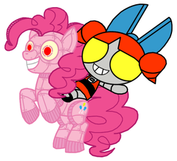 Size: 612x558 | Tagged: safe, artist:death-driver-5000, pinkie pie, g4, crossover, dynamo, mecha pinkie pie, the powerpuff girls