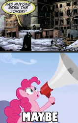 Size: 394x621 | Tagged: safe, pinkie pie, g4, wonderbolts academy, batman, megaphone, ultraphone