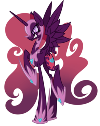 Size: 1834x2309 | Tagged: safe, artist:cuttycommando, princess cadance, alicorn, pony, g4, corrupted, female, mare, nightmare (entity), nightmare cadance, nightmare heart, nightmarified, simple background, sin of lust, solo, transparent background