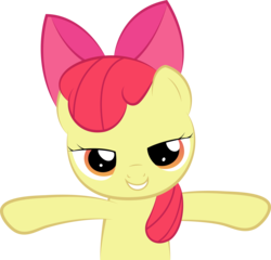 Size: 5267x5059 | Tagged: safe, artist:izeer, apple bloom, earth pony, pony, g4, absurd resolution, bedroom eyes, female, looking at you, show accurate, simple background, solo, transparent background, vector