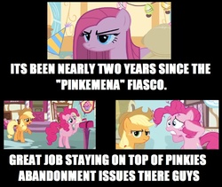 Size: 1111x938 | Tagged: safe, edit, edited screencap, screencap, applejack, pinkie pie, g4, party of one, season 3, wonderbolts academy, comic, mailbox, messy mane, meta, pinkamena diane pie