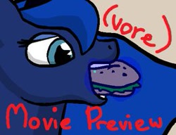 Size: 261x200 | Tagged: dead source, safe, artist:bts-vore, princess luna, g4, dawnchaser, eating, female, lunapred, micro, sandwich, vore