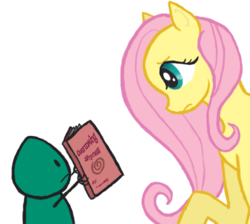 Size: 500x448 | Tagged: artist needed, safe, fluttershy, g4, book, crossover, earthbound, nintendo, tenda