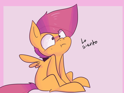 Size: 1280x960 | Tagged: safe, scootaloo, tumblr:preguntascootaloo, g4, spanish, translated in the comments