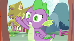 Size: 992x560 | Tagged: safe, screencap, spike, dragon, dragon quest, g4, baby, baby dragon, ponyville, solo