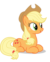 Size: 3087x3797 | Tagged: safe, applejack, earth pony, pony, g4, look before you sleep, my little pony: friendship is magic, applejack's hat, cowboy hat, female, hat, prone, simple background, solo, transparent background, vector