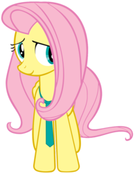 Size: 944x1213 | Tagged: safe, artist:totallynotabronyfim, fluttershy, g4, cute, necktie, smiling