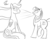 Size: 500x386 | Tagged: artist needed, safe, princess luna, twilight sparkle, g4, 30 minute art challenge, body swap, monochrome, traditional royal canterlot voice