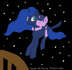 Size: 1280x1242 | Tagged: safe, artist:tayakinotenshi, princess luna, twilight sparkle, g4, 30 minute art challenge