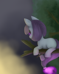 Size: 769x970 | Tagged: safe, artist:xiao668, oc, oc only, earth pony, pony, looking away, lying down, prone, solo, tree, tree branch