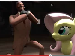 Size: 492x369 | Tagged: dead source, safe, fluttershy, g4, crossover, spy, spy (tf2), team fortress 2, youtube