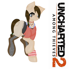 Size: 758x706 | Tagged: safe, artist:chocolatehelicopter1, chloe frazer, ponified, uncharted