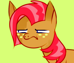 Size: 700x600 | Tagged: safe, babs seed, ask one bad apple, g4, ask, freckles, mane, tumblr, unimpressed