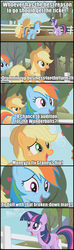 Size: 666x2249 | Tagged: safe, edit, edited screencap, screencap, applejack, rainbow dash, twilight sparkle, g4, my little pony: friendship is magic, the ticket master, comic