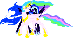 Size: 900x470 | Tagged: safe, artist:tristikov, nightmare moon, princess celestia, alicorn, pony, g4, female, incest, kiss on the lips, kissing, lesbian, ship:mooncest, shipping, simple background, transparent background