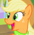 Size: 556x569 | Tagged: safe, applejack, earth pony, pony, g4, female, happy, solo