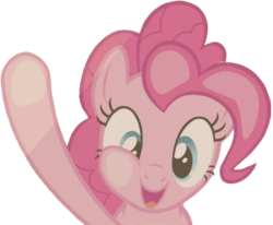 Size: 539x445 | Tagged: safe, pinkie pie, earth pony, pony, g4, against glass, female, fourth wall, glass, happy, simple background, smiling, solo, transparent background, vector, window