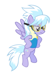 Size: 5000x6900 | Tagged: dead source, safe, artist:thatsgrotesque, cloudchaser, pegasus, pony, g4, wonderbolts academy, absurd resolution, female, floating, flying, goggles, mare, simple background, solo, transparent background, unamused, vector, wonderbolt trainee uniform