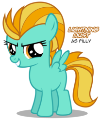 Size: 3505x4214 | Tagged: dead source, safe, artist:austiniousi, lightning dust, pegasus, pony, g4, wonderbolts academy, cute, dustabetes, female, filly, filly lightning dust, simple background, solo, spread wings, transparent background, vector, wings, younger