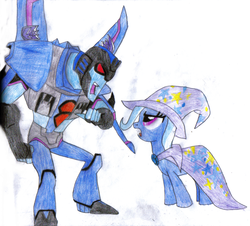 Size: 900x814 | Tagged: safe, trixie, g4, crossover, thundercracker, transformers, transformers animated