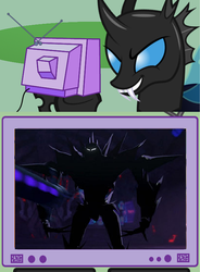 Size: 441x600 | Tagged: safe, doomie, changeling, g4, exploitable meme, makeshift, meme, transformers, transformers prime, tv meme