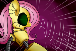 Size: 994x664 | Tagged: safe, artist:extradan, fluttershy, pony, robot, robot pony, ask flutterbot, g4, flutterbot, roboticization