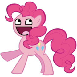 Size: 256x256 | Tagged: safe, pinkie pie, earth pony, pony, g4, awesome face, female, mare, simple background, solo, spray, transparent background