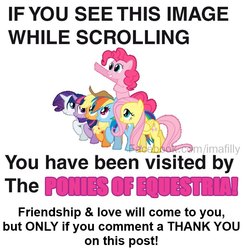 Size: 680x699 | Tagged: safe, applejack, fluttershy, pinkie pie, rainbow dash, rarity, twilight sparkle, g4, bronybait, comment bait, exploitable meme, if you see this image while scrolling, mane six, meme, meta