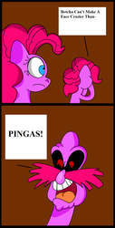 Size: 873x1722 | Tagged: dead source, safe, artist:i-need-a-medic, pinkie pie, g4, too many pinkie pies, comic, crossover, doctor eggman, male, pingas, sonic the hedgehog (series)