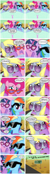 Size: 1240x4230 | Tagged: safe, artist:faikie, derpy hooves, pinkie pie, rainbow dash, twilight sparkle, pegasus, pony, g4, comic, female, mare, sunglasses, the hangover