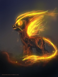 Size: 720x960 | Tagged: safe, artist:grissaecrim, oc, oc only, elemental, fire elemental, pony, fire, solo