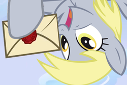 Size: 516x346 | Tagged: safe, edit, derpy hooves, pegasus, pony, g4, wonderbolts academy, female, letter, mare