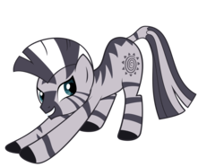 Size: 2000x1485 | Tagged: safe, artist:luckysmores, zecora, pony, zebra, g4, exploitable meme, female, iwtcird, missing accessory, simple background, solo, stretching, transparent background