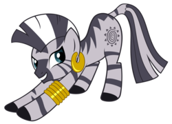 Size: 2000x1439 | Tagged: safe, artist:luckysmores, zecora, pony, zebra, g4, exploitable meme, female, iwtcird, simple background, solo, stretching, transparent background, vector