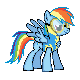 Size: 80x80 | Tagged: safe, artist:kevfin, rainbow dash, pegasus, pony, g4, wonderbolts academy, female, mare, simple background, solo, sprite, transparent background, wonderbolt trainee uniform